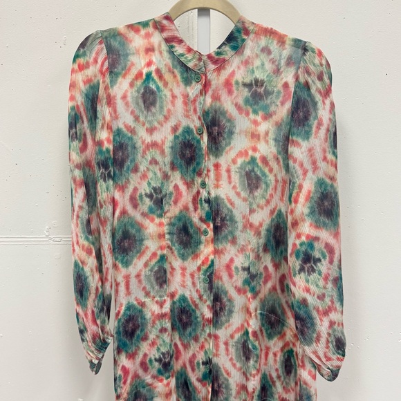 NWT Aldo Martins Cap Juluca A New Story Button Down Midi Dress Tunic LS Small - Picture 3 of 11